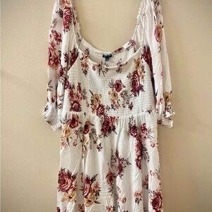 Torrid Floral White and Red Dress